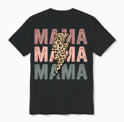Retro Vintage Leopard Mama Unisex T-Shirt - Black