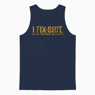Retro I Fix Shit That's What I Do Unisex Tank Top - Navy