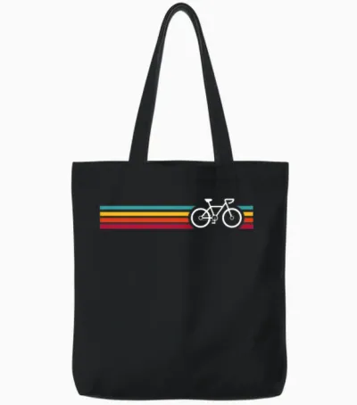 Bicycle Retro Tote Bags - Black
