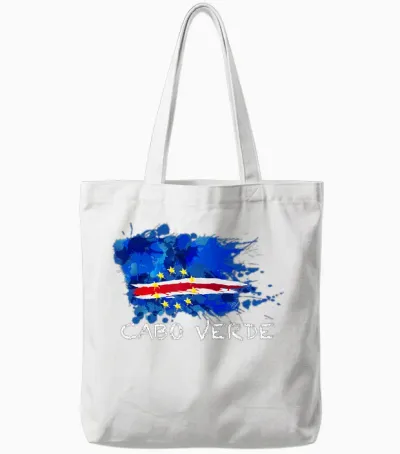 Cabo Verde Flagge Mit Weißem Text Tote Bags - White