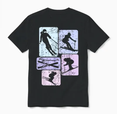 Ski Skiing Skier Girl's Unisex T-Shirt - Black
