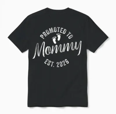 Promoted to Mommy 2026 Unisex T-Shirt - Black