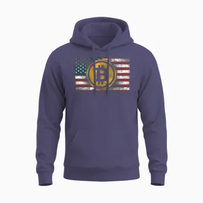 Bitcoin Crypto Usa American Unisex Hoodie - Heather Sport Dark Navy