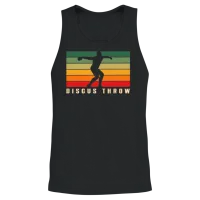 Discus Throw Retro Unisex Tank Top - Black – 2