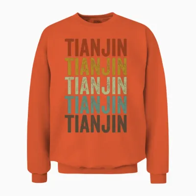 Tianjin China Retro Vintage Unisex Sweatshirt - Orange
