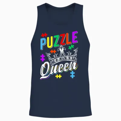 Puzzle Queen Gifts Lover Puzzle Love T-Shirt, Black, S Unisex Tank Top - Navy