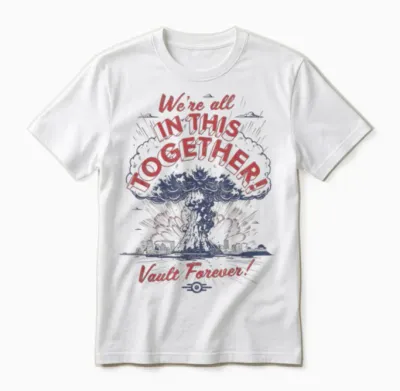 Fallout We All Sit in the Same Boat T-Shirt, Silver Unisex T-Shirt - White