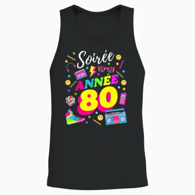 Party 80s Birthday Party 80s Retro Style Unisex Tank Top - Black