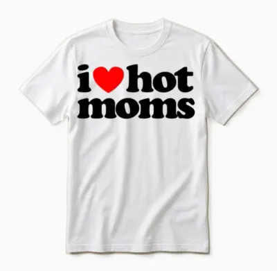 I Love Hot Moms Unisex T-Shirt - White