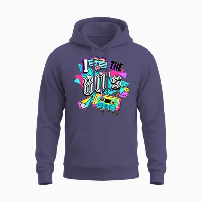 80s I Love the 80s T-Shirt, Black Unisex Hoodie - Heather Sport Dark Navy