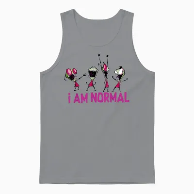 Nickelodeon Invader Zim I Am Normal Dance T-Shirt Small Unisex Tank Top - Sport Grey