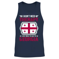 Georgia Therapy Vacation Tbilisi Gift Unisex Tank Top - Navy – 2