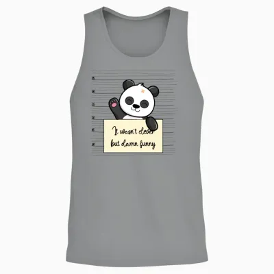 Panda Was Not Clever but Funny Unisex Tank Top - Sport Grey