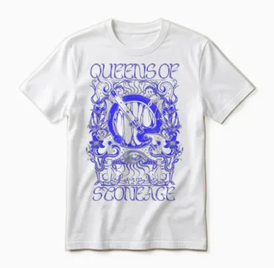 Official Queens of the Stone Age Illustrated Unisex T-Shirt - White