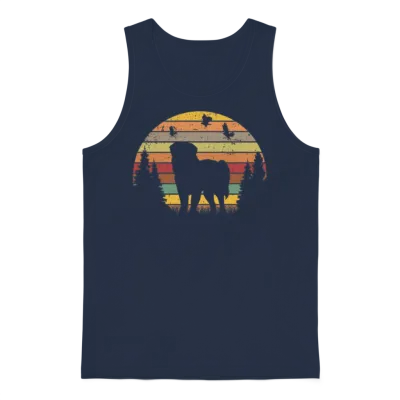 Leonberger Retro Unisex Tank Top - Navy
