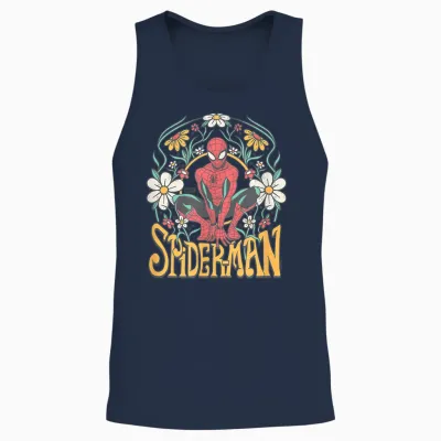 Spider-Man - Florals Unisex Tank Top - Navy