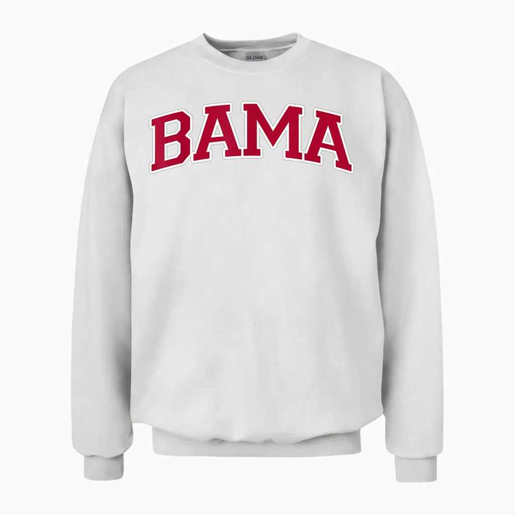 Bama - Alabama Gifts Al State Graphic Unisex Sweatshirt in White