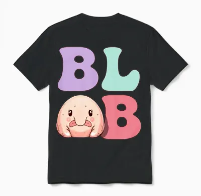Funny Blobfish Unisex T-Shirt - Black