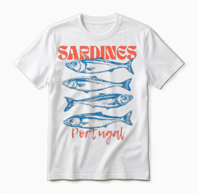 Sardinen Portugal Mittelmeer Europa Reise Souvenir Unisex T-Shirt in White