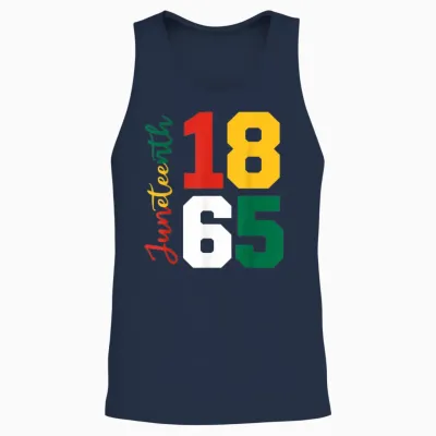 Juneteenth Shirts Women Men African American Juneteenth 1865 Unisex Tank Top - Navy