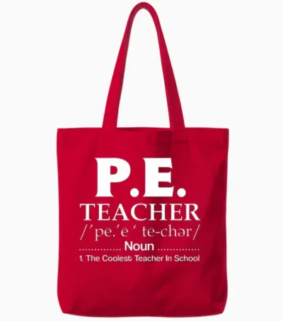 Physical Education Teacher Coolest School Tote Bags - Red