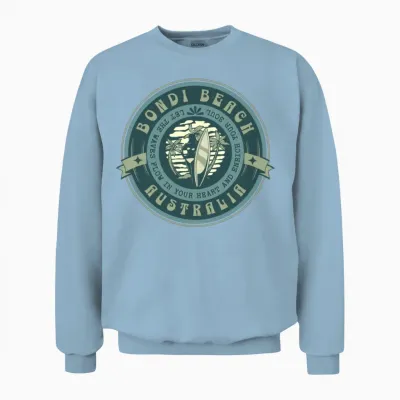 Bondi Beach Surfer Girl Unisex Sweatshirt - Light Blue