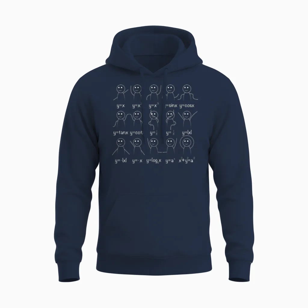 Math Functions Mathematics Nerdy Geek Student Gift Unisex Hoodie in Navy