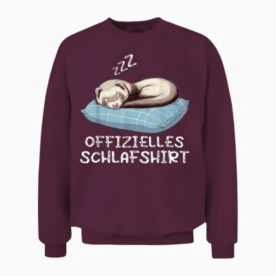 Official Sleep Shirt Ferret Ferret Owner T-Shirt, Black Unisex Sweatshirt - Maroon
