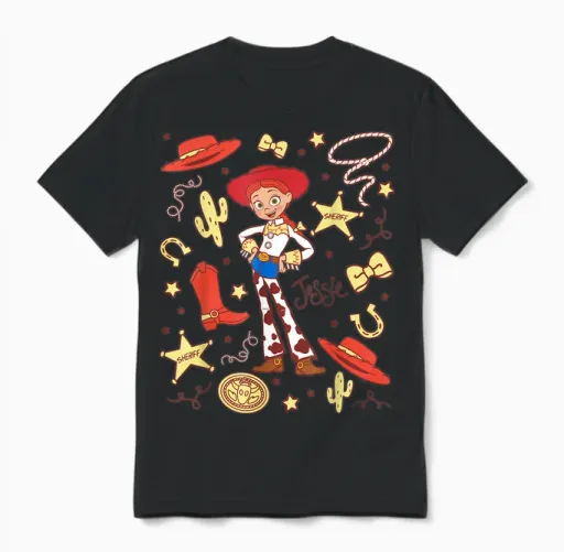 Disney and Pixar's Toy Story Jessie Cowgirl Western Spirit Unisex T-Shirt in Black