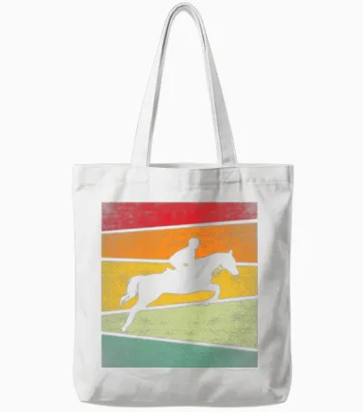 Horse Retro Tote Bags - White