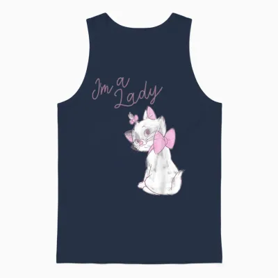Disney the Aristocats Marie I'm a Lady Portrait T-Shirt, White, S Unisex Tank Top - Navy