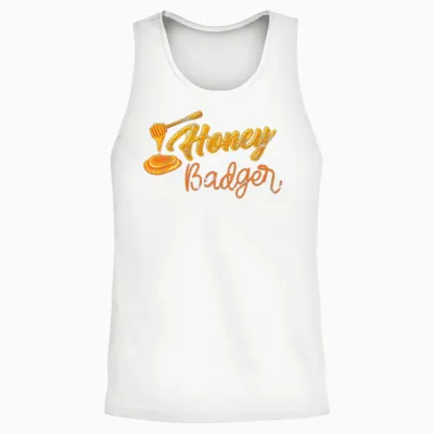 Retro Honey Badger Unisex Tank Top - White