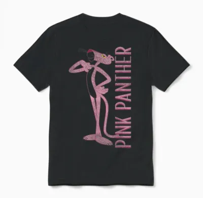 Full Portrait of the Pink Panther T-Shirt, White, S Unisex T-Shirt - Black