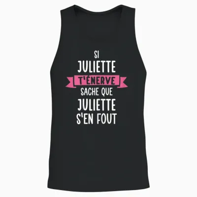 Gift Woman Humour Name Personalised Juliette T-Shirt, Black, Female X-Small Unisex Tank Top - Black