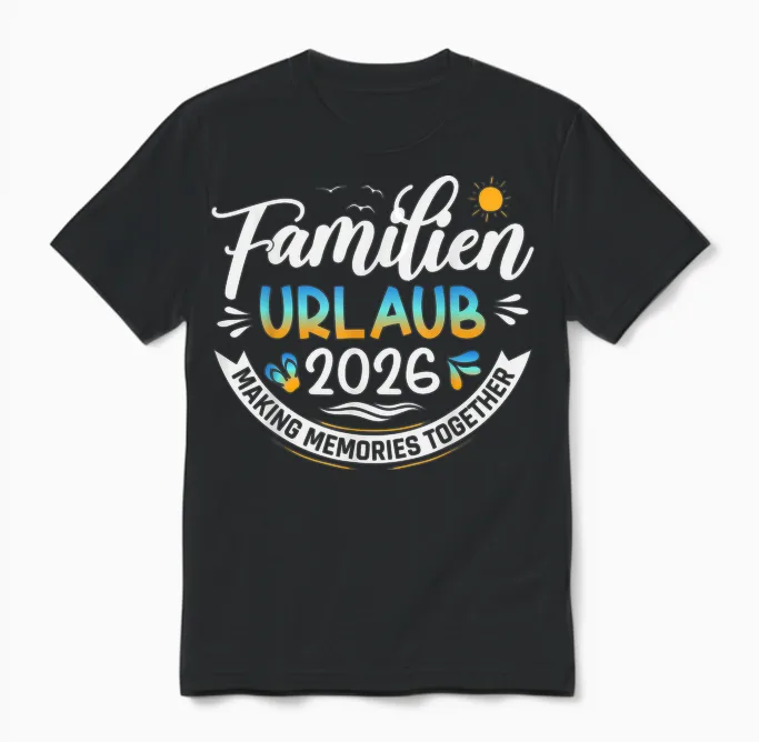 Familienurlaub 2026 Sommer Matching Urlaub 2026 Unisex T-Shirt in Black