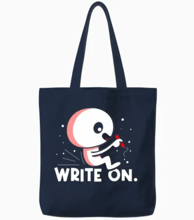 Write on Job Writing Writer Author Tote Bags - Navy