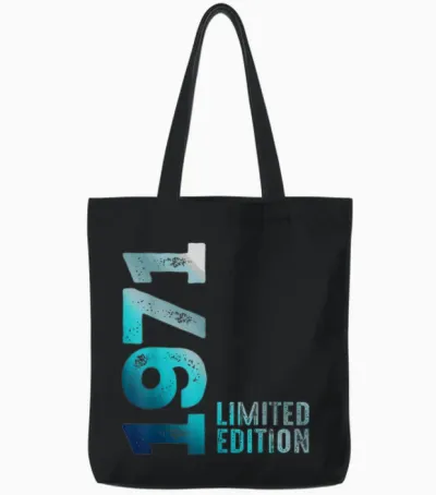 1971 Birth Vintage Since 1971 Retro 1971 Limited Edition T-Shirt, Black, S Tote Bags - Black