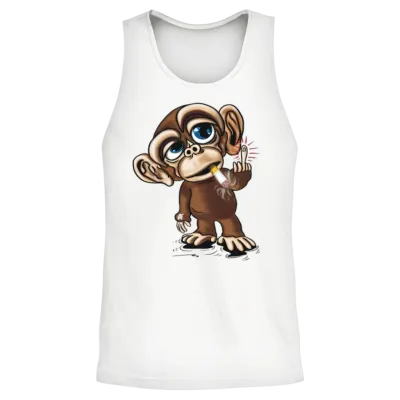 Dude Monkey Unisex Tank Top - White