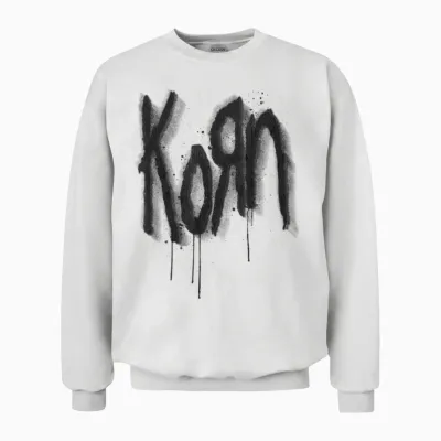 Korn Logo Spray Paint Unisex Sweatshirt - White