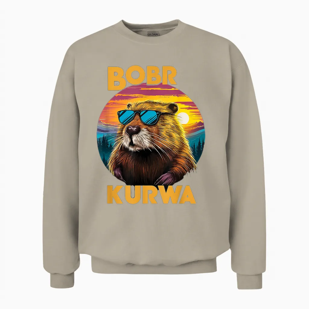 Bobr Kurwa Lustiger Biber Meme Bóbr Bober Kurwa Unisex Sweatshirt in Sand