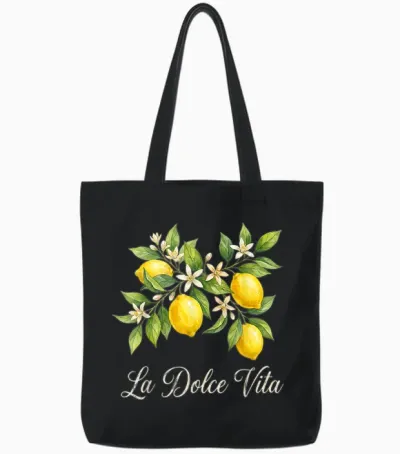 La Dolce Vita Lemon Italian Summer Limoncello Amalfi Coast Tote Bags - Black