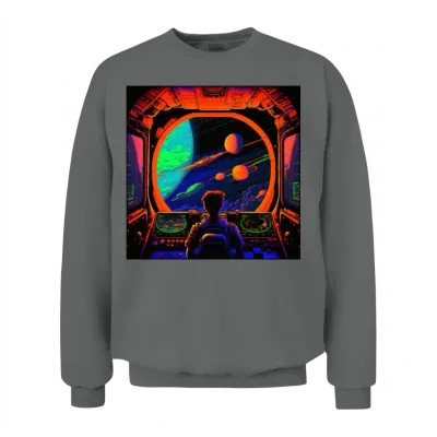 Destined for Alien Worlds Cockpit Unisex Sweatshirt - Graphite Heather