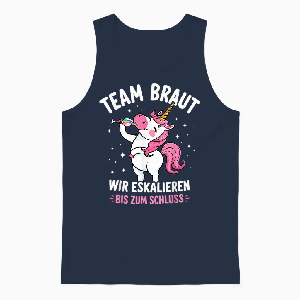 Team Braut Einhorn Junggesellenabschied Frauen Jga Unisex Tank Top in Navy