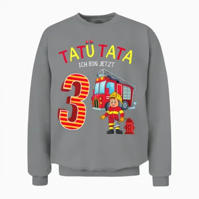 Feuerwehr Feuerwehrmann Kinder Geburtstag 3 Jahre Junge Unisex Sweatshirt - Sport Grey