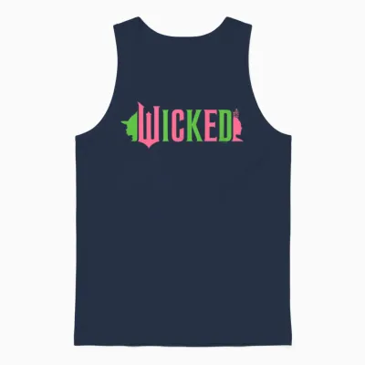 Wicked Pink & Green Unisex Tank Top - Navy
