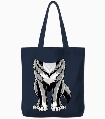 Wolf Shirt Adult Men Women Children Werewolf Costume Tote Bags - Navy