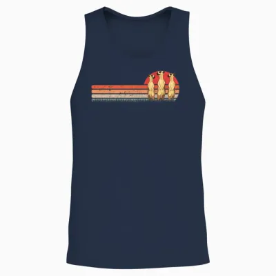 Meerkat Vintage Retro Unisex Tank Top - Navy