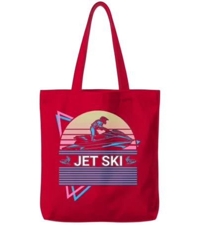 Jet Ski Retro Tote Bags - Red