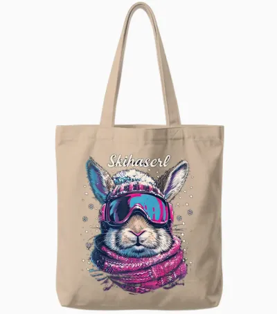 Skihaserl Apres Ski Haserl Skier Winter Women's T-Shirt, White Tote Bags - Natural