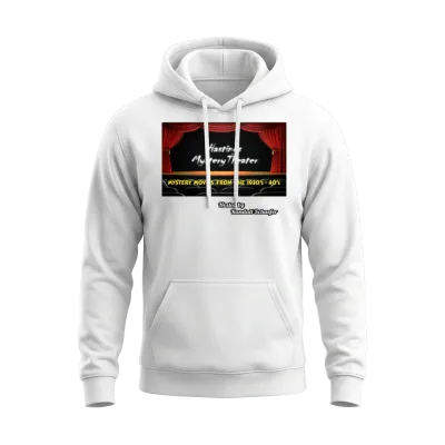Hastings Mystery Theater-Host by Randall Schaefer Unisex Hoodie - White
